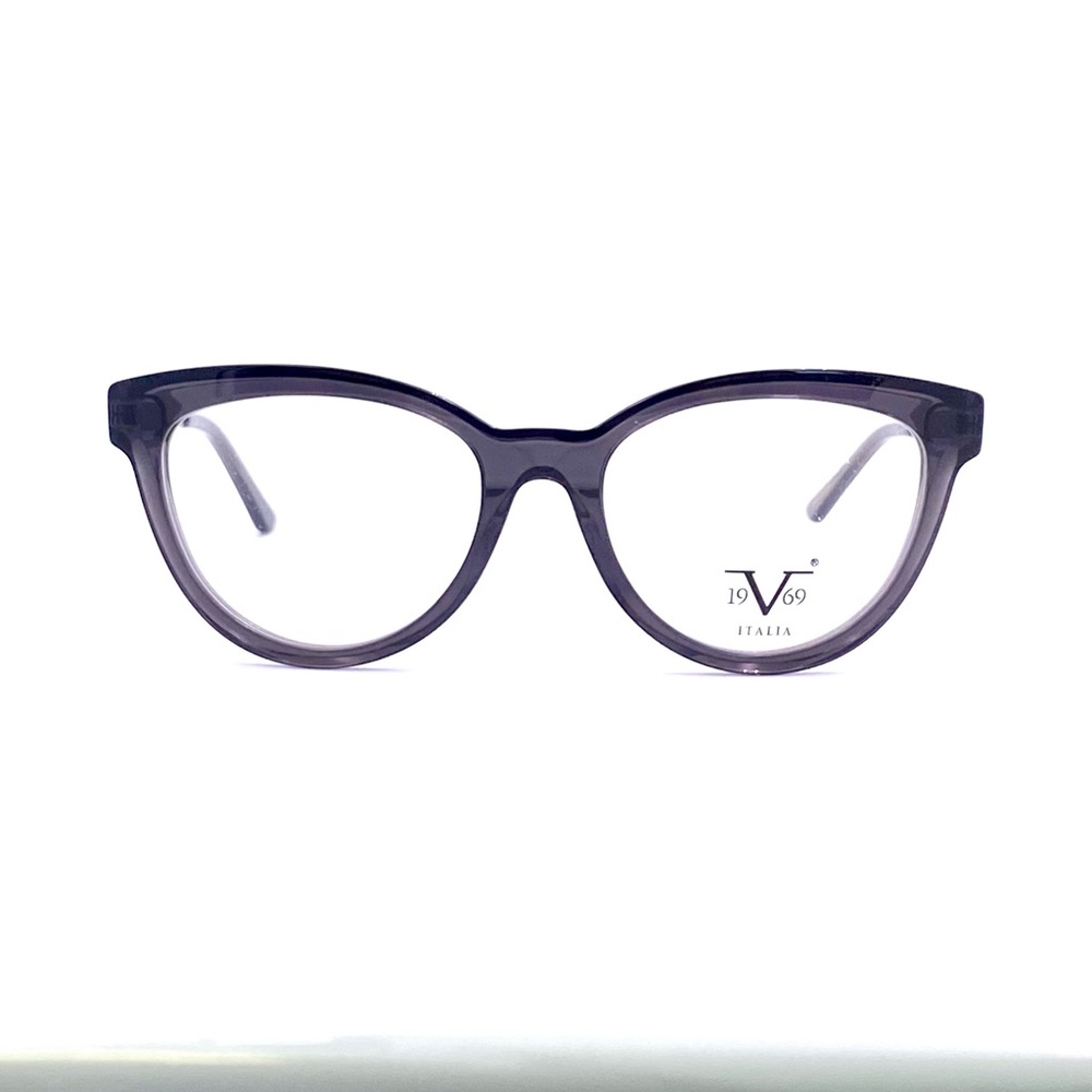Retro Look Cat-Eye Glasses Black Acetate & Gunmetal Temples